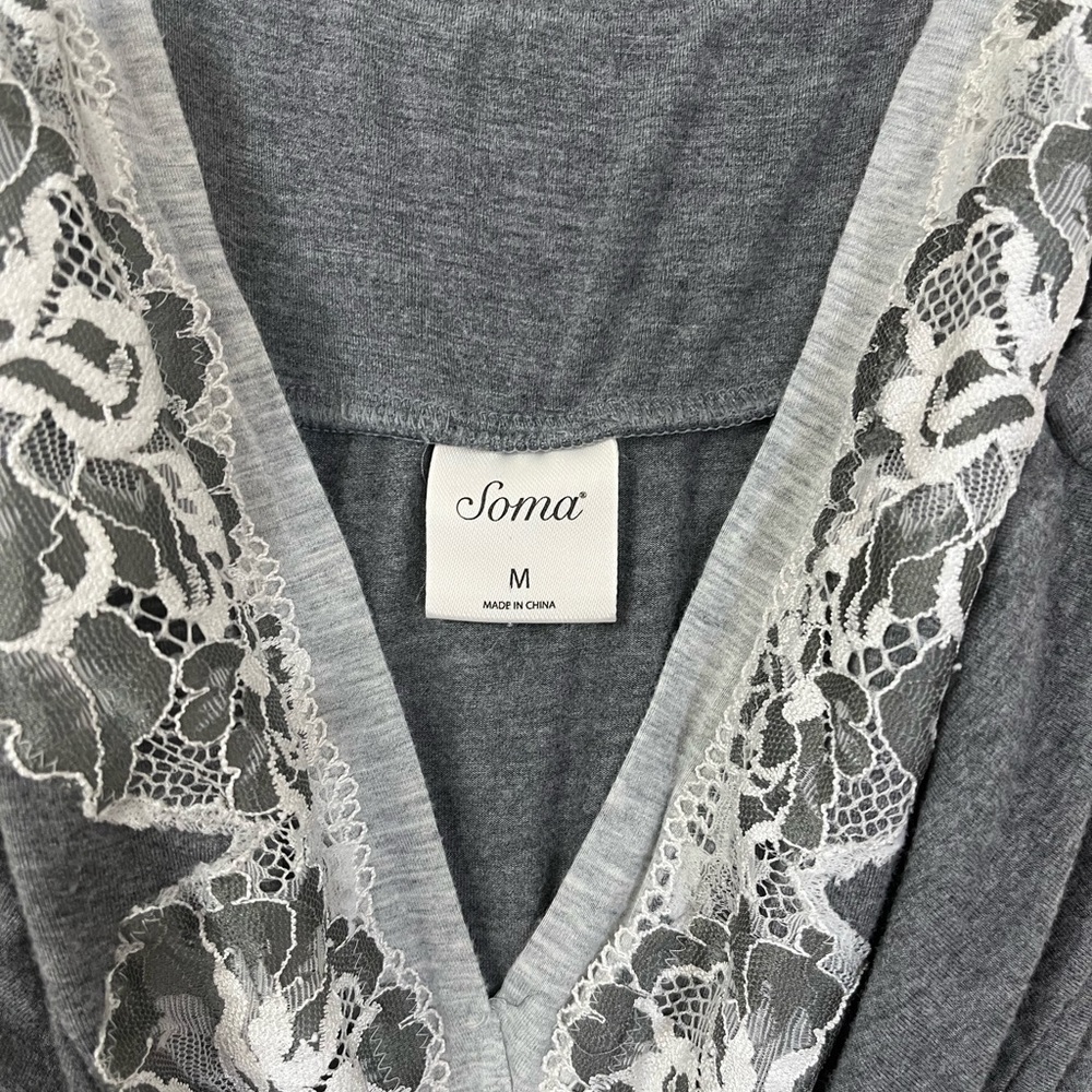 Soma Gray and White Lace Sleep Tank Top - Picture 9 of 9